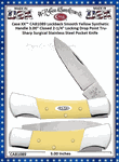 W.R. Case & Sons Cutlery CA81089 Case XX� Lockback Smooth Yellow Synthetic Handle 3.00" Closed 2-1/4" Locking Drop Point Tru-Sharp Surgical Stainless Steel Pocket Knife
