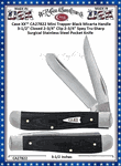 W.R. Case & Sons Cutlery CA27822  Case XX� Mini Trapper Black Micarta Handle 3-1/2" Closed 2-3/4" Clip 2-3/4" Spey Tru-Sharp Surgical Stainless Steel Pocket Knife