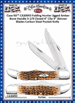  W.R. Case & Sons Cutlery CA30093 Case XX� Folding Hunter Jigged Amber Bone Handle 5-1/4" Closed 4" Clip 4" Skinner Plain blades Carbon Steel Pocket Knife