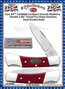 W.R. Case & Sons Cutlery CA30466 Case XX™ Lockback Smooth Mulberry Pewter Handle 4-1/4" Closed Tru-Sharp Stainless Steel Pocket Knife W.R. Case & Sons Cutlery CA30466 Case XX™ Lockback Smooth Mulberry Pewter Handle 4-1/4" Closed Tru-Sharp Stainless Steel Pocket Knife