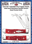 W.R. Case & Sons Cutlery CA31944 Case XX� Tiny Trapper Peachseed Dark Red Bone Handle Carbon Steel Pocket Knife 