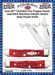 W.R. Case & Sons Cutlery CA31944 Case XX Tiny Trapper Peachseed Dark Red Bone Handle Carbon Steel Pocket Knife 