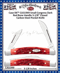 W.R. Case & Sons Cutlery CA31949 Case XX� Small Congress Jigged Dark Red Bone Handle 3-1/8" Closed Carbon Steel Pocket Knife 