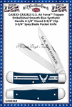 W.R. Case & Sons Cutlery CA32413 Case XX� U.S. Air Force� Trapper Embellished Smooth Blue Synthetic Handle 4-1/8" Closed 3-1/4" Clip 3-1/4" Spey Blade Pocket Knife