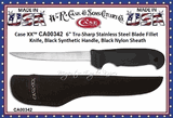 W.R. Case & Sons Cutlery CA342 Case XX�  texturized lightweight black synthetic handle 6" Fillet Knife with Ballistic Nylon Sheath