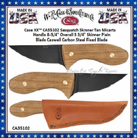 W.R. Case & Sons Cutlery CA35102 Case XX� Sasquatch Skinner Tan Micarta Handle 8-3/4" Overall 3 3/4" Skinner Plain Blade Caswell Carbon Steel Fixed Blade 