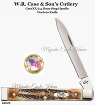 W.R. Case & Sons Cutlery CA3570 Case 6.5 Burnt Bone Stag Handle Doctor's Knife