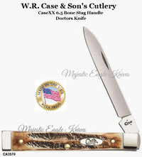 W.R. Case & Sons Cutlery CA3570 Case 6.5 Burnt Bone Stag Handle Doctor's Knife W.R. Case & Sons Cutlery CA3570 Case 6.5 Burnt Bone Stag Handle Doctor's Knife
