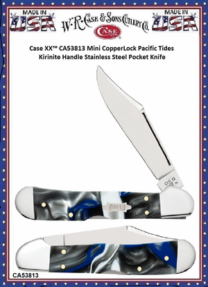 W.R. Case & Sons Cutlery CA53813 Case XX� Mini CopperLock Pacific Tides Kirinite Handle Stainless Steel Pocket Knife 