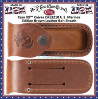W.R. Case & Sons Cutlery CA13210 Case XX™ Knives U.S. Marines Edition Brown Genuine Leather Belt Sheath W.R. Case & Sons Cutlery CA13210 Case XX™ Knives U.S. Marines Edition Brown Genuine Leather Belt Sheath