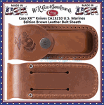 W.R. Case & Sons Cutlery CA13210 Case XX� Knives U.S. Marines Edition Brown Genuine Leather Belt Sheath 