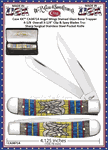 W.R. Case & Sons Cutlery CA38714 Case 4 1/8" Closed Stained Glass Wings Natural Bone Color Wash Clip & Spey Blades Large Trapper