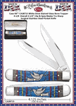W.R. Case & Sons Cutlery CA38715 Case 4 1/8" Closed Stained Glass Dove Natural Bone Color Wash Clip & Spey Blades Large Trapper