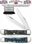 W.R. Case & Sons Cutlery CA38822 Case 4 1/8" Closed Stained Glass Serenity Prayer Natural Bone Color Wash Clip & Spey Blades Large Trapper Knife