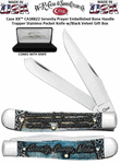 W.R. Case & Sons Cutlery CA38822 Case 4 1/8" Closed Stained Glass Serenity Prayer Natural Bone Color Wash Clip & Spey Blades Large Trapper Knife