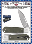 W.R. Case & Sons Cutlery CA42231 Case XX� Highbanks OD Green Canvas Micarta Handle 4" Closed 2-7/8" Stonewash Satin CPM 20CV Plain Blade Stainless Steel Pocket Knife 