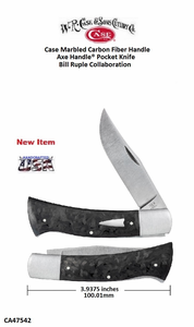 W.R. Case-Sons Cutlery CA47542 Case XX� Bill Ruple x Case Axe Marbled Carbon Fiber Handle 4-3/8" Closed 3-3/8"