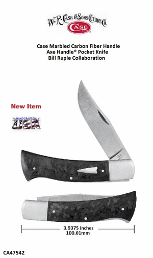 W.R. Case-Sons Cutlery CA47542 Case XX™ Bill Ruple x Case Axe Marbled Carbon Fiber Handle 4-3/8" Closed 3-3/8" W.R. Case-Sons Cutlery CA47542 Case XX™ Bill Ruple x Case Axe Marbled Carbon Fiber Handle 4-3/8" Closed 3-3/8"