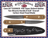 W.R. Case & Sons Cutlery CA50629  Case XX� RW Caper Roland Welker Tan Micarta Handle 8-5/8" Overall Carbon Steel Fixed Blade Knife
