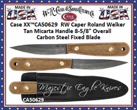 W.R. Case & Sons Cutlery CA50629  Case XX� RW Caper Roland Welker Tan Micarta Handle 8-5/8" Overall Carbon Steel Fixed Blade Knife