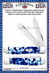 W.R. Case & Sons Cutlery CA50725 Case XX� Mini Trapper Blue Crackle Kirinite Handle 3-1/2" Closed 2-3/4" Clip2-3/4" Spey Plain Blade Tru-Sharp Stainless Steel Pocket Knife