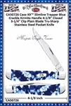 W.R. Case & Sons Cutlery CA50726 Case XX� Slimline Trapper Blue Crackle Kirinite Handle 4-1/8" Closed 3-1/4" Clip Plain Blade Tru-Sharp Stainless Steel Pocket Knife