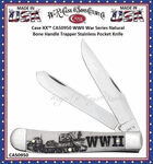 W.R. Case & Sons Cutlery CA50950 Case XX� WWII War Series Natural Bone Handle Trapper Stainless Pocket Knife     