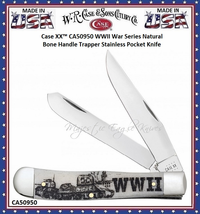 W.R. Case & Sons Cutlery CA50950 Case XX™ WWII War Series Natural Bone Handle Trapper Stainless Pocket Knife W.R. Case & Sons Cutlery CA50950 Case XX™ WWII War Series Natural Bone Handle Trapper Stainless Pocket Knife