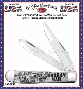W.R. Case & Sons Cutlery CA50951 Case XX� Korean War Natural Bone Handle Trapper Stainless Pocket Knife     