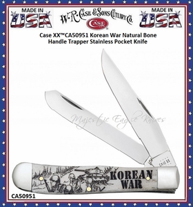 W.R. Case & Sons Cutlery CA50951 Case XX™ Korean War Natural Bone Handle Trapper Stainless Pocket Knife W.R. Case & Sons Cutlery CA50951 Case XX™ Korean War Natural Bone Handle Trapper Stainless Pocket Knife