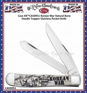 W.R. Case & Sons Cutlery CA50951 Case XX� Korean War Natural Bone Handle Trapper Stainless Pocket Knife     