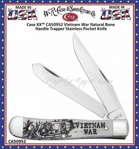 W.R. Case & Sons Cutlery CA50952 Case XX� Vietnam War Natural Bone Handle Trapper Stainless Pocket Knife