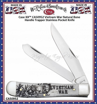 W.R. Case & Sons Cutlery CA50952 Case XX™ Vietnam War Natural Bone Handle Trapper Stainless Pocket Knife W.R. Case & Sons Cutlery CA50952 Case XX™ Vietnam War Natural Bone Handle Trapper Stainless Pocket Knife
