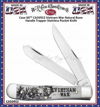 W.R. Case & Sons Cutlery CA50952 Case XX™ Vietnam War Natural Bone Handle Trapper Stainless Pocket Knife W.R. Case & Sons Cutlery CA50952 Case XX™ Vietnam War Natural Bone Handle Trapper Stainless Pocket Knife