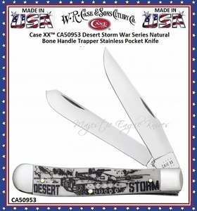W.R. Case & Sons Cutlery CA50953 Case XX™ Desert Storm War Series Natural Bone Handle Trapper Stainless Pocket Knife W.R. Case & Sons Cutlery CA50953 Case XX™ Desert Storm War Series Natural Bone Handle Trapper Stainless Pocket Knife