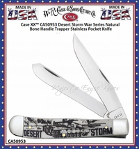 W.R. Case & Sons Cutlery CA50953 Case XX™ Desert Storm War Series Natural Bone Handle Trapper Stainless Pocket Knife W.R. Case & Sons Cutlery CA50953 Case XX™ Desert Storm War Series Natural Bone Handle Trapper Stainless Pocket Knife