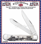W.R. Case & Sons Cutlery CA50954 Case XX� Iraqi Freedom War Series Natural Bone Handle Trapper Stainless Pocket Knife     