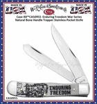 W.R. Case & Sons Cutlery CA50955 Case XX� Enduring Freedom War Series Natural Bone Handle Trapper Stainless Pocket Knife     