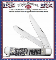 W.R. Case & Sons Cutlery CA50955 Case XX™ Enduring Freedom War Series Natural Bone Handle Trapper Stainless Pocket Knife W.R. Case & Sons Cutlery CA50955 Case XX™ Enduring Freedom War Series Natural Bone Handle Trapper Stainless Pocket Knife