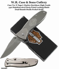 W.R. Case & Sons Cutlery CA52083 Case Tec X Tags-L Harley-Davidson Drop Point Locking Blade & Dual thumb Studs Pocket Knife W.R. Case & Sons Cutlery CA52083 Case Tec X Tags-L Harley-Davidson Drop Point Locking Blade & Dual thumb Studs Pocket Knife