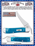 W.R. Case & Sons Cutlery CA25589 Case XX� Case XX� Saw Cut Jigged Caribbean Blue Bone Handle Russlock 4-1/8" Closed 2-3/4" Locking Clip (w/thumb Lever) Tru-Sharp Surgical Stainless Steel Plain Blade, Pocket Knife 