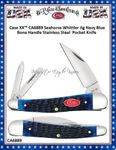W.R. Case & Sons Cutlery CA6889 Case XX Seahorse Whittler Jig Navy Blue Bone Handle Stainless Steel  Pocket Knife  