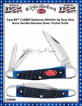 W.R. Case & Sons Cutlery CA6889 Case XX� Seahorse Whittler Jig Navy Blue Bone Handle Stainless Steel  Pocket Knife  
