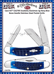 W.R. Case & Sons Cutlery CA2795 Case XX� Sowbelly Stockman Jig Navy Blue Bone Handle Stainless Steel Pocket Knife  