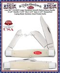 W.R. Case & Sons Cutlery CA14025 Case XX� Large Stockman Smooth Natural Bone Handle 4-1/4" Handle 3-1/4" Clip 2-1/4" Spey 2-1/4" Sheepsfoot Coping Blade Stainless Steel Pocket Knife