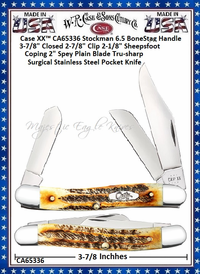 W.R. Case & Sons Cutlery CA65336 Case XX™ Stockman 6.5 Bone Stag Handle Pocket Knife W.R. Case & Sons Cutlery CA65336 Case XX™ Stockman 6.5 Bone Stag Handle Pocket Knife