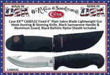 W.R. Case & Sons Cutlery CA532 Case 4" Sabre Gut Hook Blade Lightweight Outdoor & Hunting Knife Black Zytel Synthetic Handle & Black Nylon Belt Sheath