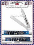 W.R. Case/Sons Cutlery CA53986 Case XX� Baby Doc Limited Edition Gator Jig Ocean Blue Bone Handle Stainless Steel Pocket Knife