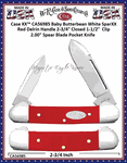 W.R. Case & Sons Cutlery CA56985 Case XX Baby Butterbean White SparXX Red Delrin Handle 2-3/4" Closed 1-1/2"  Clip 2.00" Spear Blade Pocket Knife