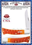 W.R. Case-Sons Cutlery CA57536 Case XX� Axe Crandall Jig Tequila Sunrise Bone Handle 4" Closed 3-1/4" Clip Blade Stainless Steel Pocket Knife